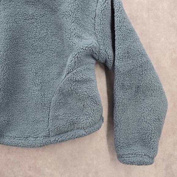 All In Motion Pullover Blue Fuzz Plush Sweater Cardigan Long Sleeve Short Medium - Picture 4 of 7